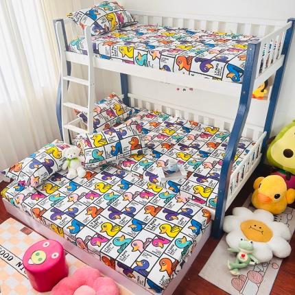 小虾米 2023新款上下铺小黄鸭系列全棉床笠（可定制） 摇滚鸭