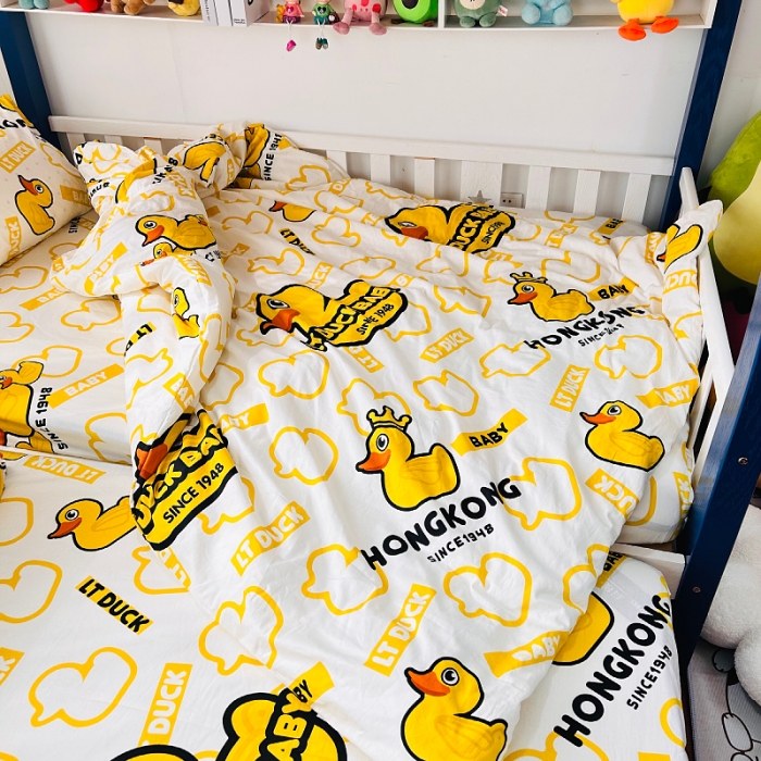 91家纺网 家纺一手货源 找家纺 （总）小虾米 2023新款上下铺小黄鸭系列全棉被套