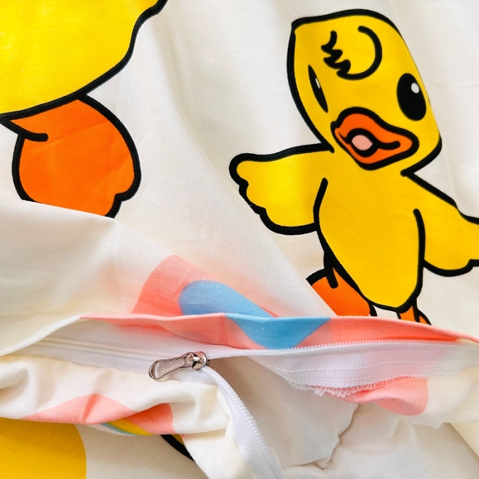 91家纺网 家纺一手货源 找家纺 小虾米 2023新款上下铺小黄鸭系列全棉被套 可爱鸭