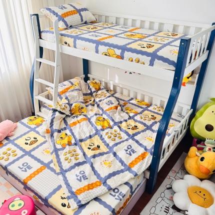 小虾米 2023新款上下铺小黄鸭系列全棉被套 英伦格调