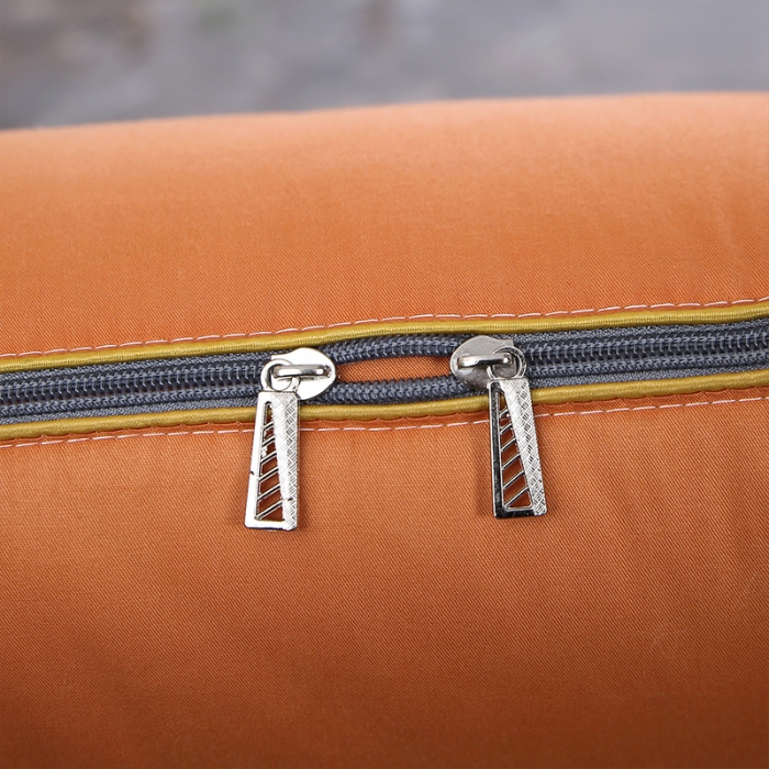 91家纺网 家纺一手货源 找家纺 照世2023新款13372全棉简约羽毛系列抱枕被 橘色