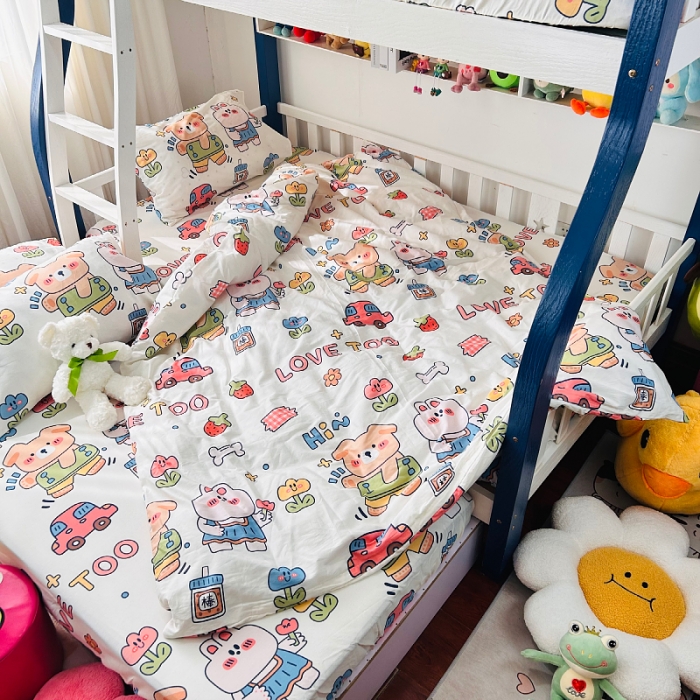 91家纺网 家纺一手货源 找家纺 小虾米 2023新款卡通系列全棉被套 爱的旅途