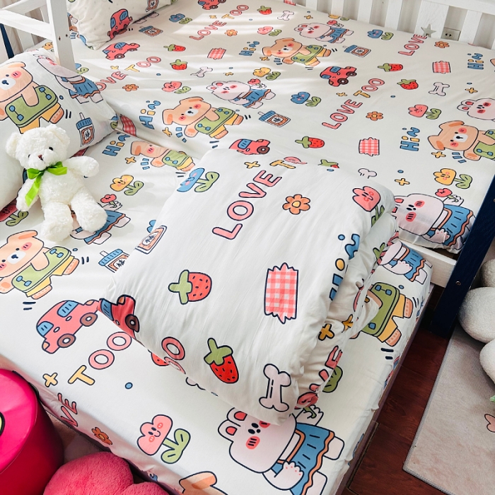 91家纺网 家纺一手货源 找家纺 小虾米 2023新款卡通系列全棉被套 爱的旅途