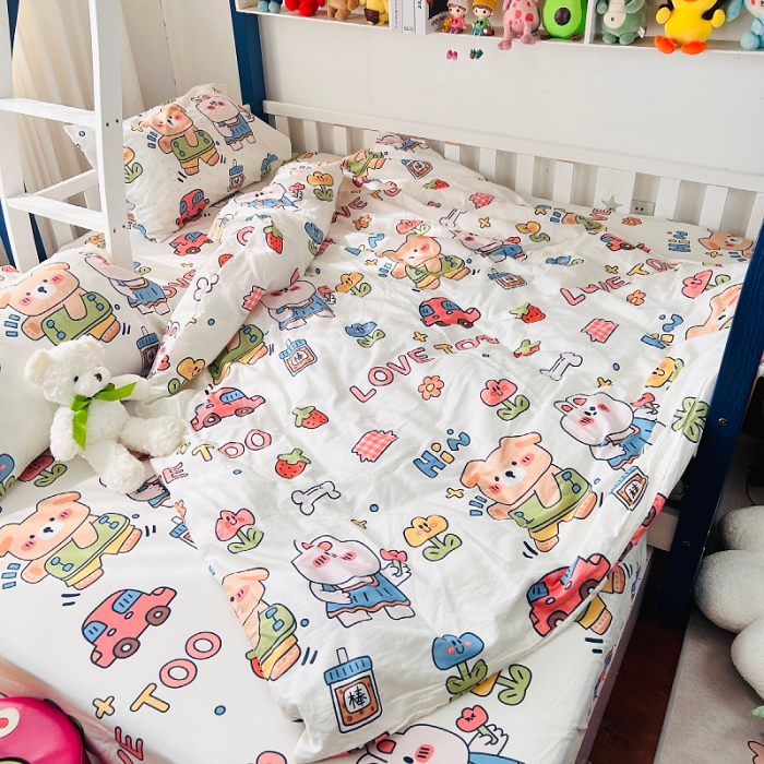 91家纺网 家纺一手货源 找家纺 小虾米 2023新款卡通系列全棉被套 爱的旅途