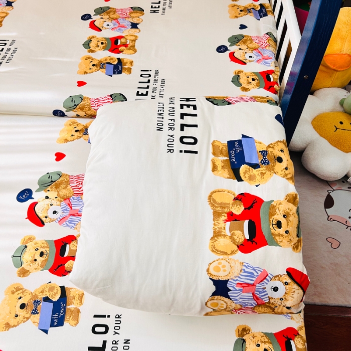 91家纺网 家纺一手货源 找家纺 小虾米 2023新款卡通系列全棉被套 邦迪仔