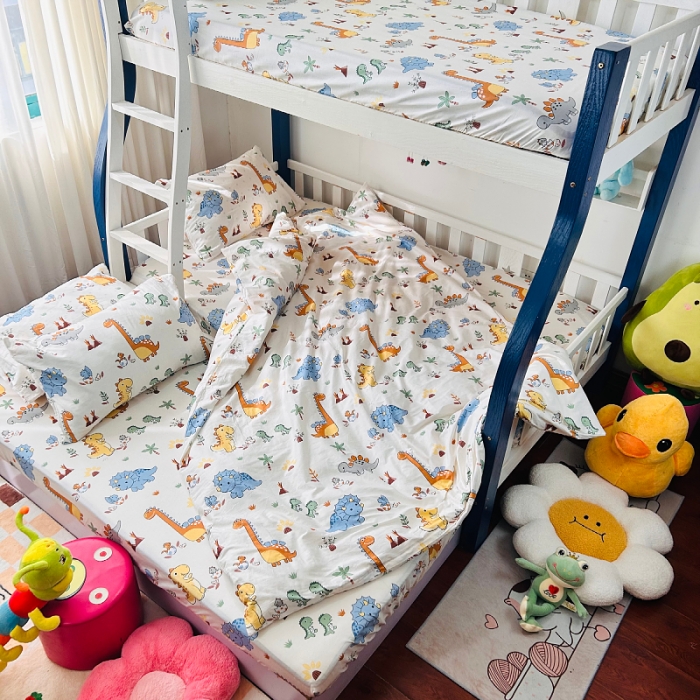 91家纺网 家纺一手货源 找家纺 小虾米 2023新款卡通系列全棉被套 恐龙仔仔