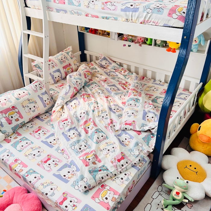 91家纺网 家纺一手货源 找家纺 小虾米 2023新款卡通系列全棉被套 连连看