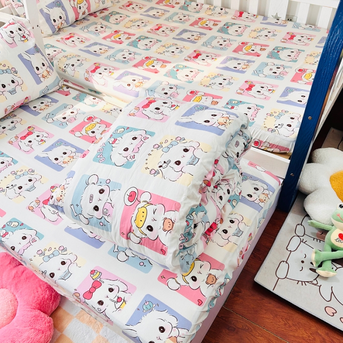 91家纺网 家纺一手货源 找家纺 小虾米 2023新款卡通系列全棉被套 连连看