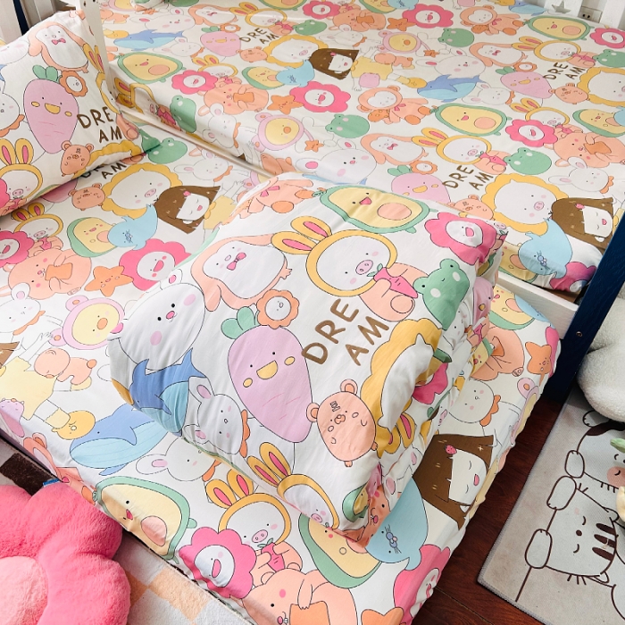91家纺网 家纺一手货源 找家纺 小虾米 2023新款卡通系列全棉被套 萝卜女孩