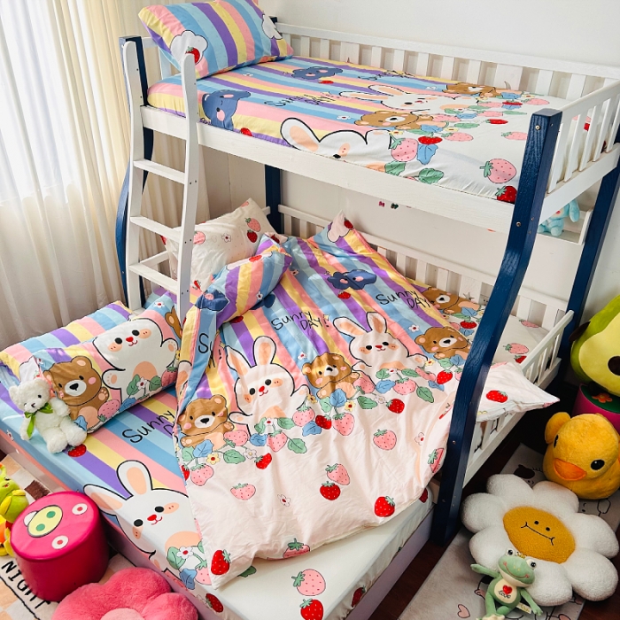 91家纺网 家纺一手货源 找家纺 小虾米 2023新款卡通系列全棉被套 天真小兔