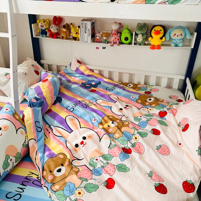 91家纺网 家纺一手货源 找家纺 小虾米 2023新款卡通系列全棉被套 天真小兔