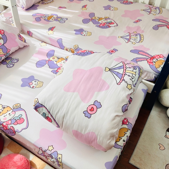 91家纺网 家纺一手货源 找家纺 小虾米 2023新款卡通系列全棉被套 甜睡兔宝