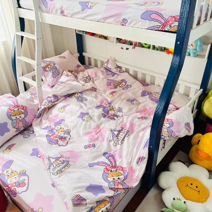 91家纺网 家纺一手货源 找家纺 小虾米 2023新款卡通系列全棉被套 甜睡兔宝