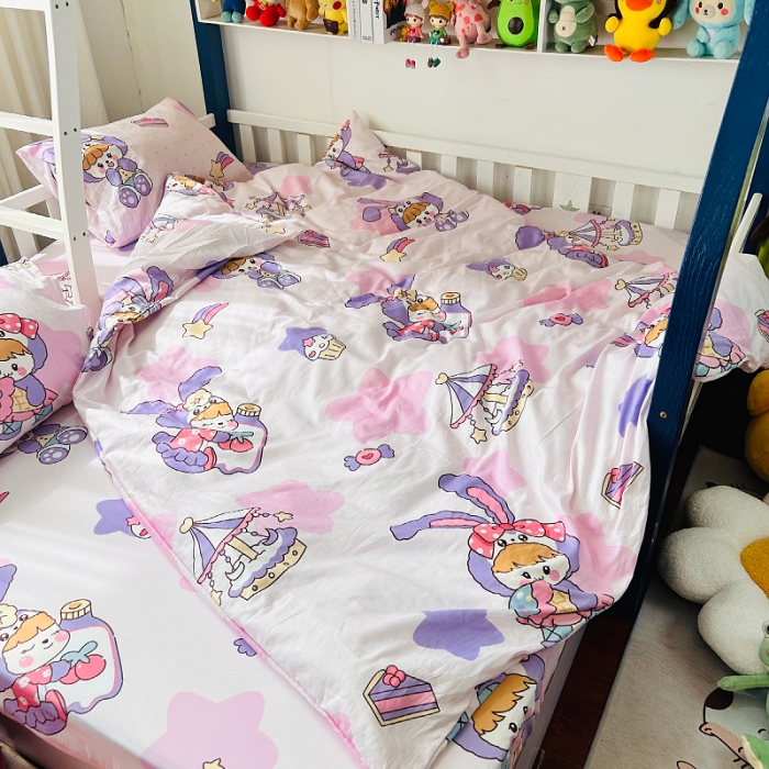 91家纺网 家纺一手货源 找家纺 小虾米 2023新款卡通系列全棉被套 甜睡兔宝