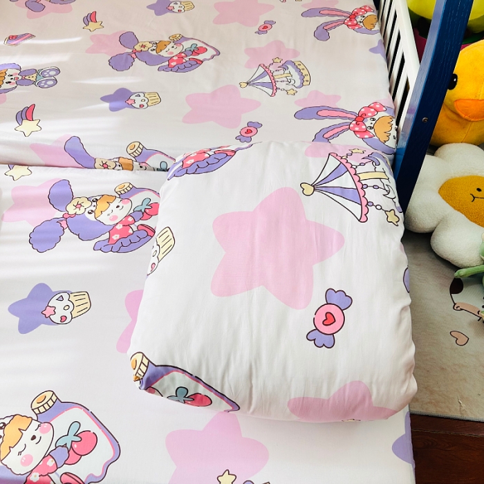 91家纺网 家纺一手货源 找家纺 小虾米 2023新款卡通系列全棉被套 甜睡兔宝