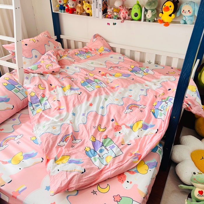 91家纺网 家纺一手货源 找家纺 小虾米 2023新款卡通系列全棉被套 甜甜的梦粉