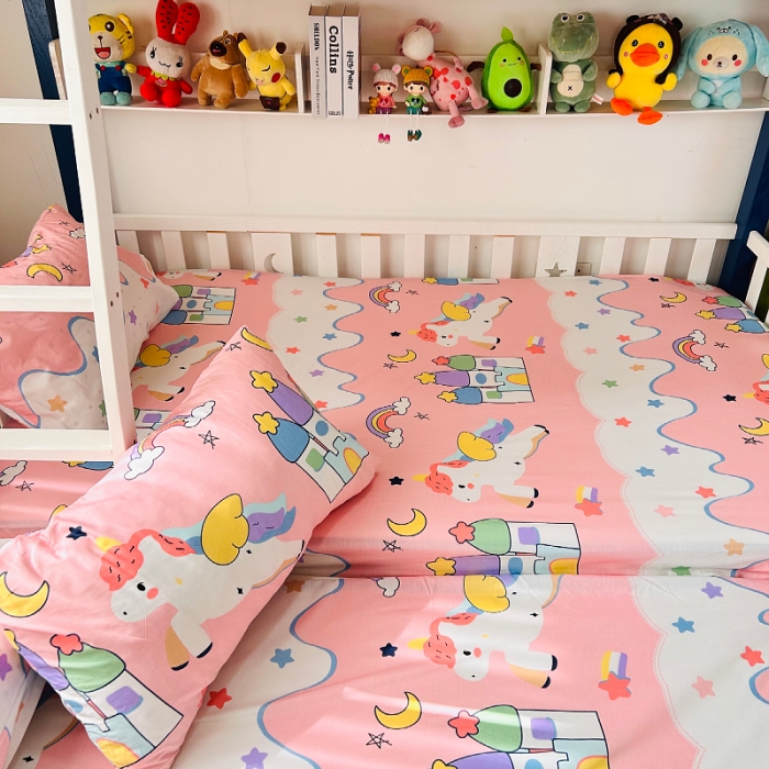 91家纺网 家纺一手货源 找家纺 小虾米 2023新款卡通系列全棉被套 甜甜的梦粉