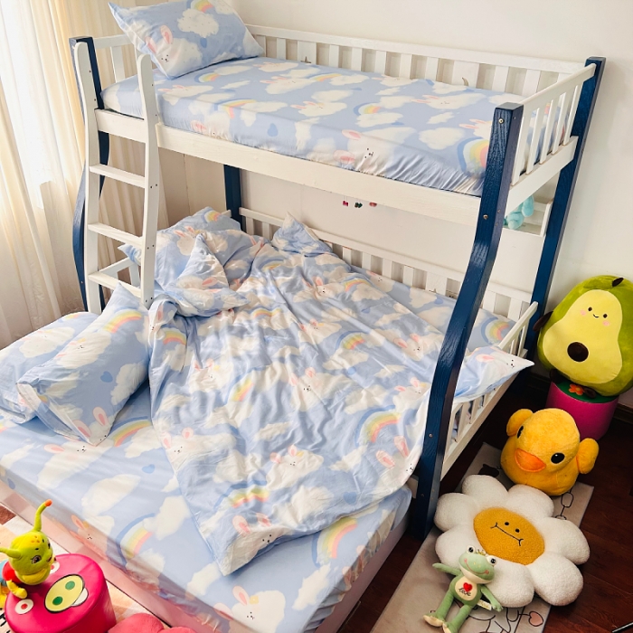 91家纺网 家纺一手货源 找家纺 小虾米 2023新款卡通系列全棉被套 阳光彩虹