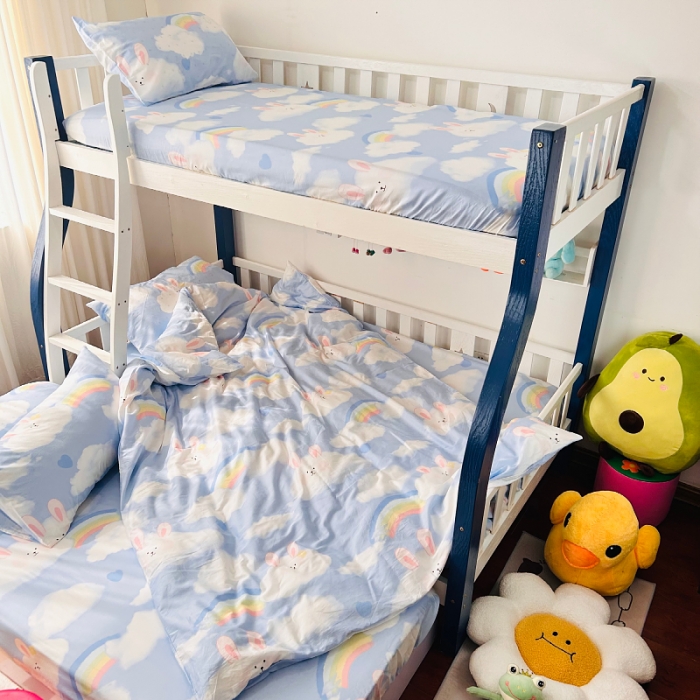 91家纺网 家纺一手货源 找家纺 小虾米 2023新款卡通系列全棉被套 阳光彩虹