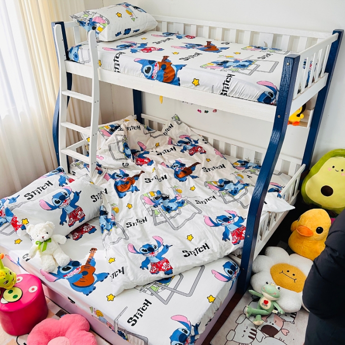 91家纺网 家纺一手货源 找家纺 小虾米 2023新款卡通系列全棉被套 摇滚史迪仔