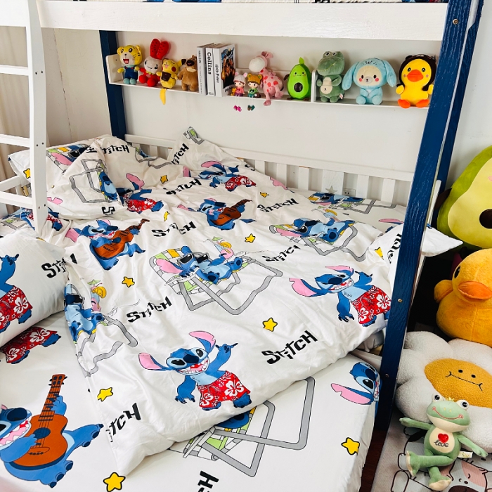 91家纺网 家纺一手货源 找家纺 小虾米 2023新款卡通系列全棉被套 摇滚史迪仔