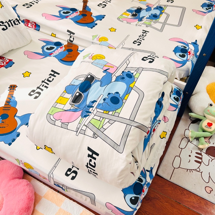 91家纺网 家纺一手货源 找家纺 小虾米 2023新款卡通系列全棉被套 摇滚史迪仔