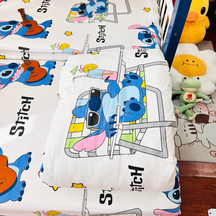 91家纺网 家纺一手货源 找家纺 小虾米 2023新款卡通系列全棉被套 摇滚史迪仔