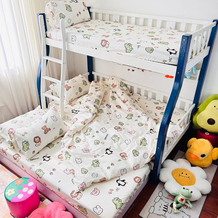 91家纺网 家纺一手货源 找家纺 小虾米 2023新款卡通系列全棉被套 野餐派对