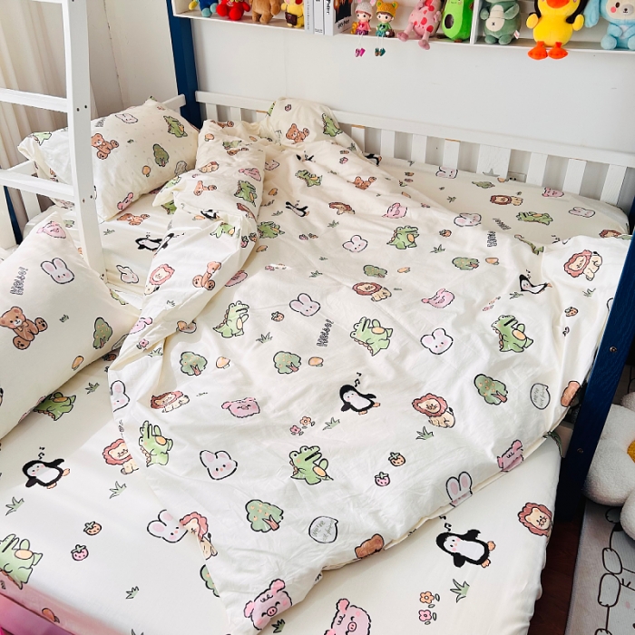 91家纺网 家纺一手货源 找家纺 小虾米 2023新款卡通系列全棉被套 野餐派对