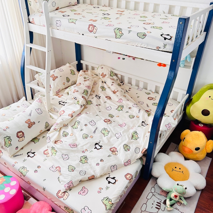 91家纺网 家纺一手货源 找家纺 小虾米 2023新款卡通系列全棉被套 野餐派对