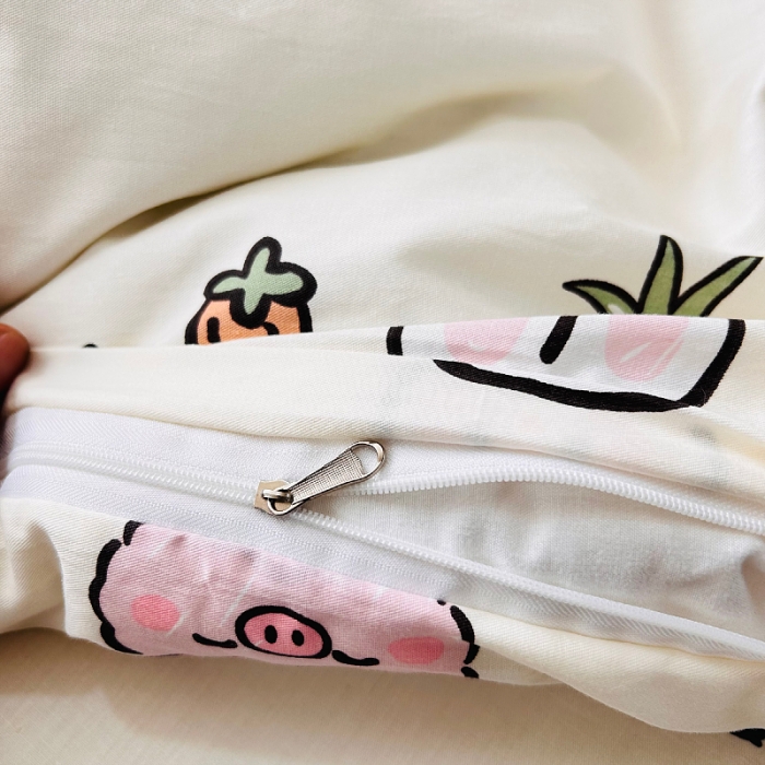 91家纺网 家纺一手货源 找家纺 小虾米 2023新款卡通系列全棉被套 野餐派对