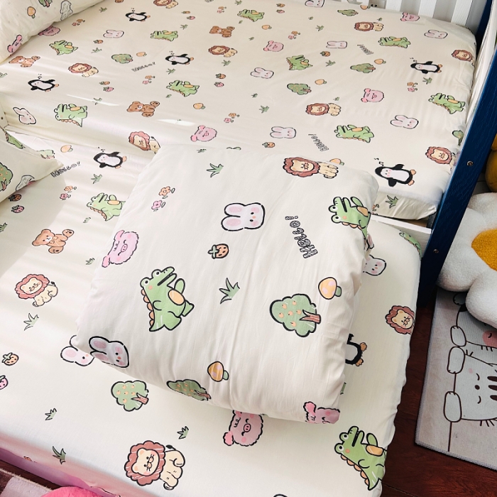 91家纺网 家纺一手货源 找家纺 小虾米 2023新款卡通系列全棉被套 野餐派对