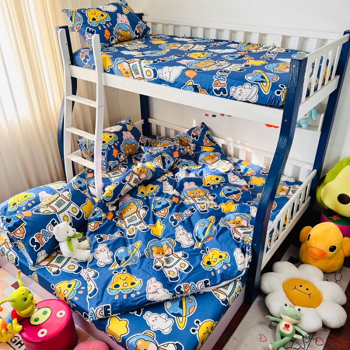 91家纺网 家纺一手货源 找家纺 小虾米 2023新款卡通系列全棉被套 宇宙空间站