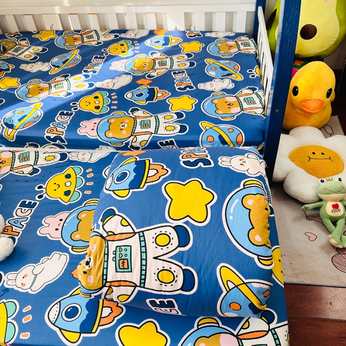 91家纺网 家纺一手货源 找家纺 小虾米 2023新款卡通系列全棉被套 宇宙空间站