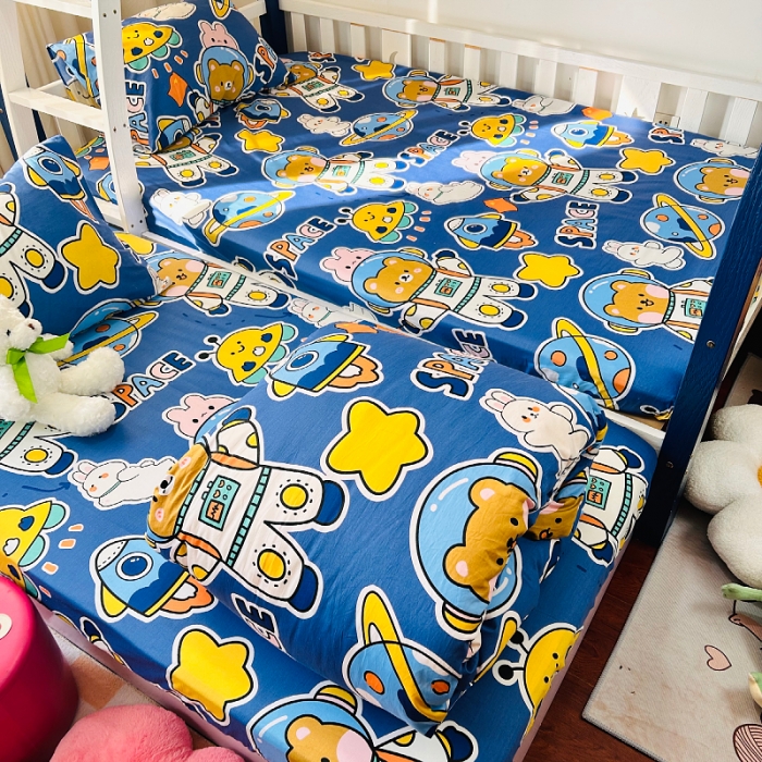 91家纺网 家纺一手货源 找家纺 小虾米 2023新款卡通系列全棉被套 宇宙空间站