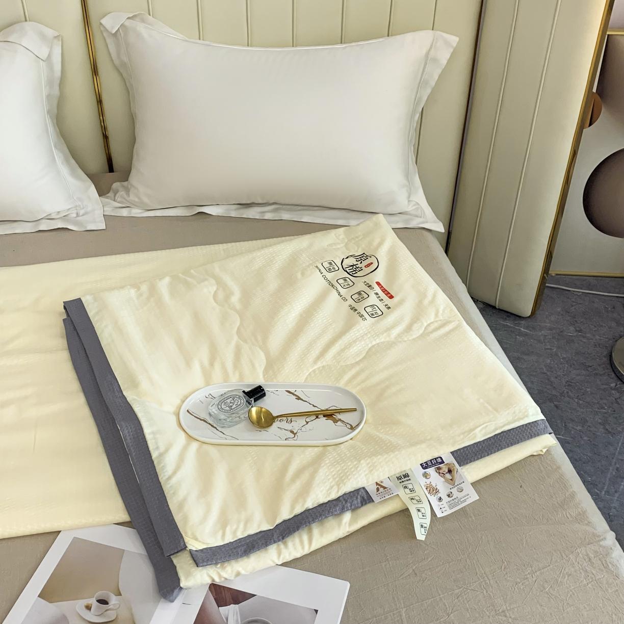 91家纺网 家纺一手货源 找家纺 爱宝 2025新款泡泡纱夏被 泡泡纱-米黄