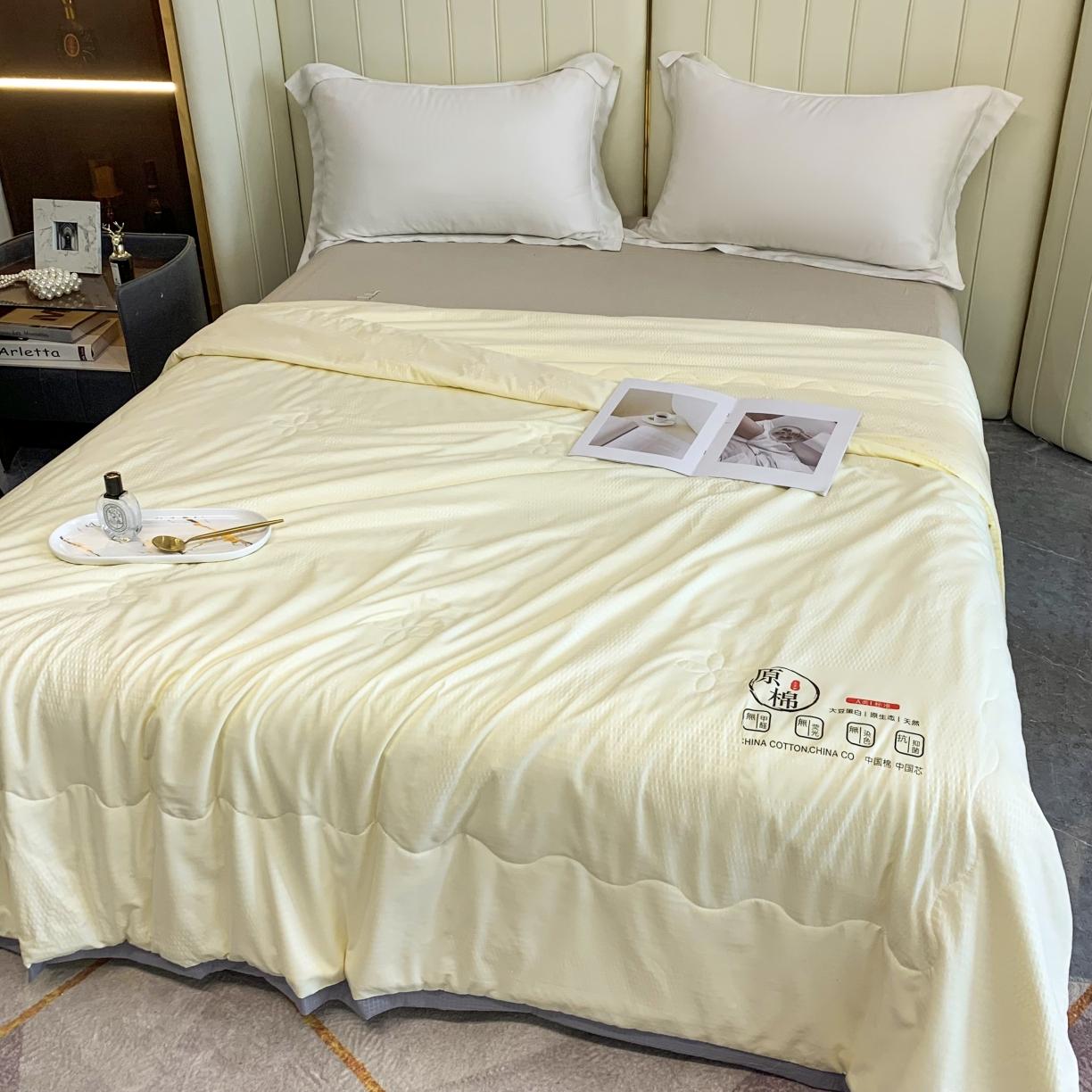 91家纺网 家纺一手货源 找家纺 爱宝 2025新款泡泡纱夏被 泡泡纱-米黄