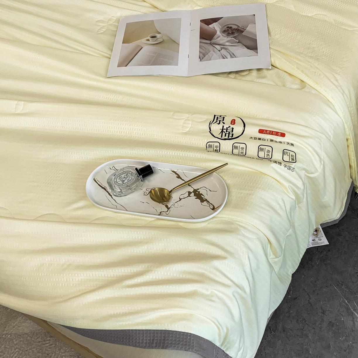 91家纺网 家纺一手货源 找家纺 爱宝 2025新款泡泡纱夏被 泡泡纱-米黄