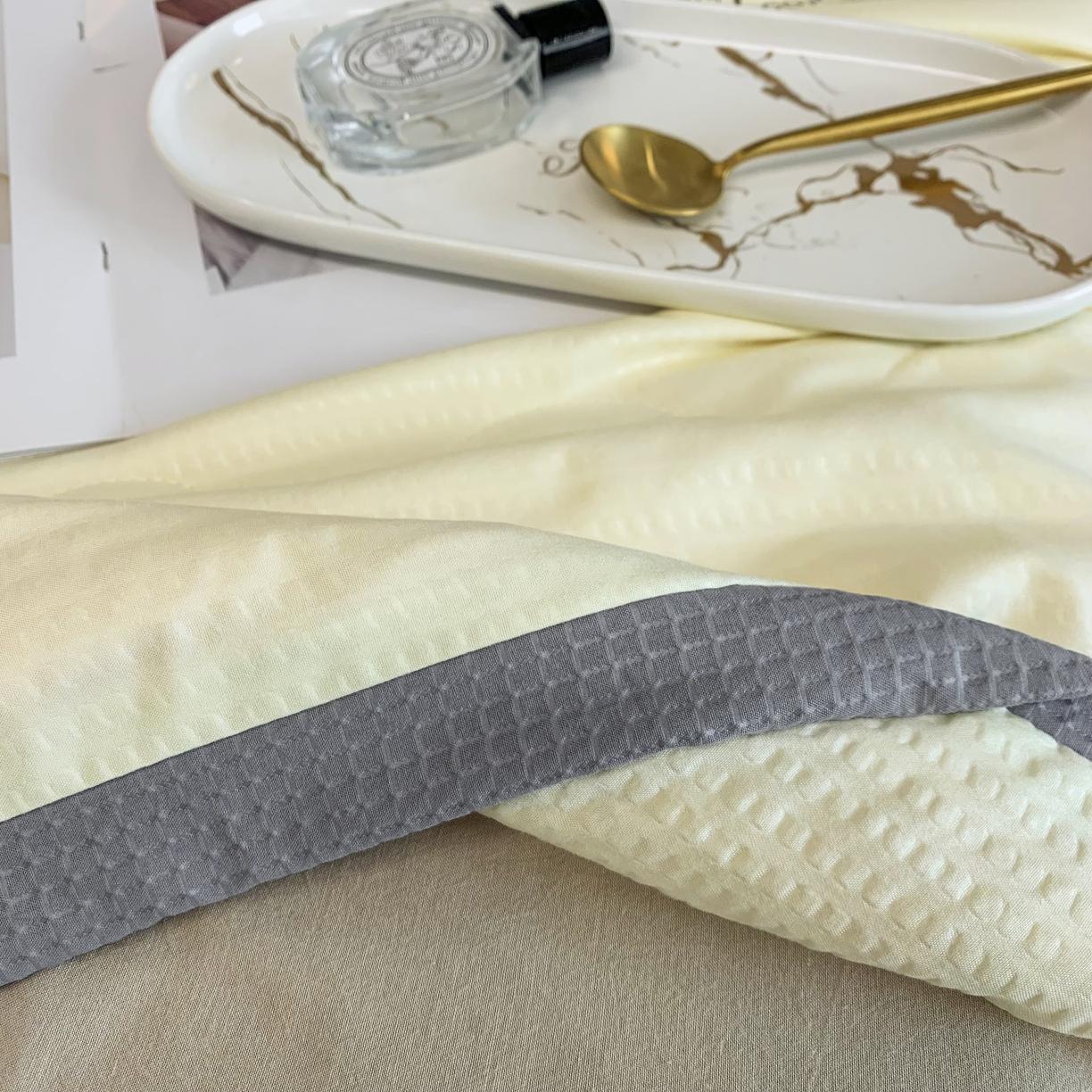 91家纺网 家纺一手货源 找家纺 爱宝 2025新款泡泡纱夏被 泡泡纱-米黄