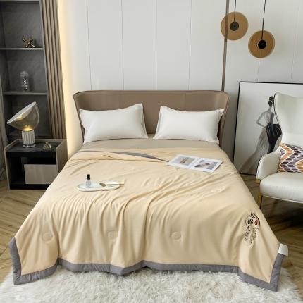 2025爱宝被业手包边原棉被直播夏凉被 姜黄