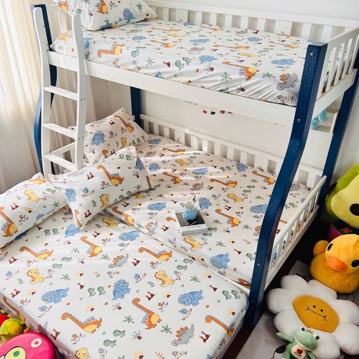 91家纺网 家纺一手货源 找家纺 小虾米 2023新款卡通系列全棉床笠（可定制） 恐龙仔仔