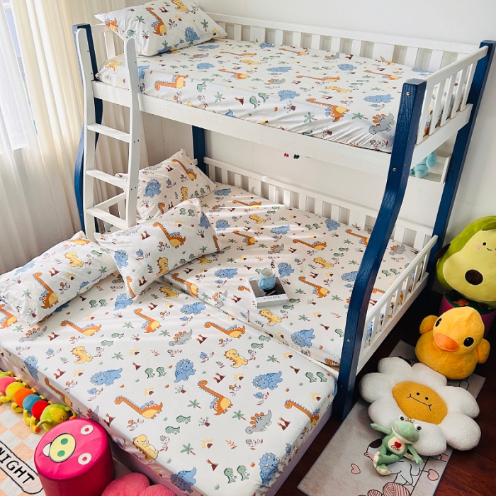 91家纺网 家纺一手货源 找家纺 小虾米 2023新款卡通系列全棉床笠（可定制） 恐龙仔仔