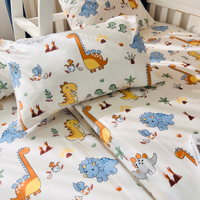 91家纺网 家纺一手货源 找家纺 小虾米 2023新款卡通系列全棉床笠（可定制） 恐龙仔仔