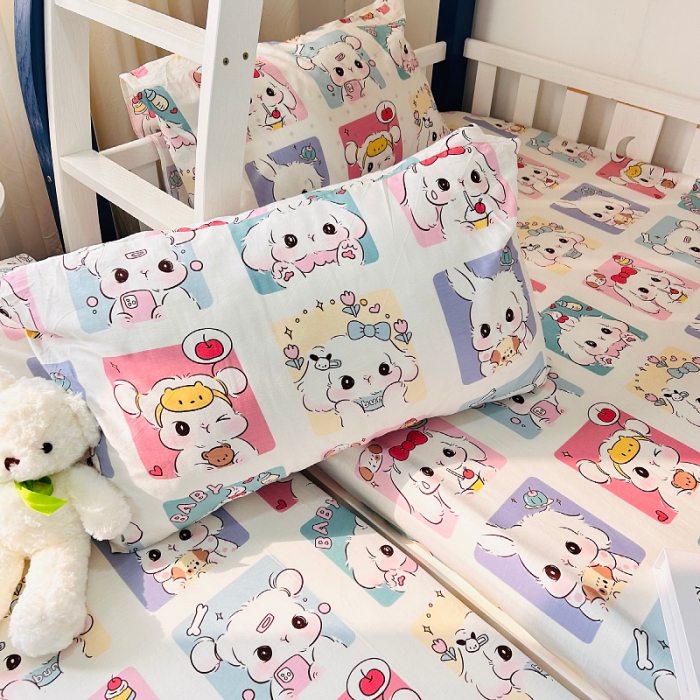 91家纺网 家纺一手货源 找家纺 小虾米 2023新款卡通系列全棉床笠（可定制） 连连看