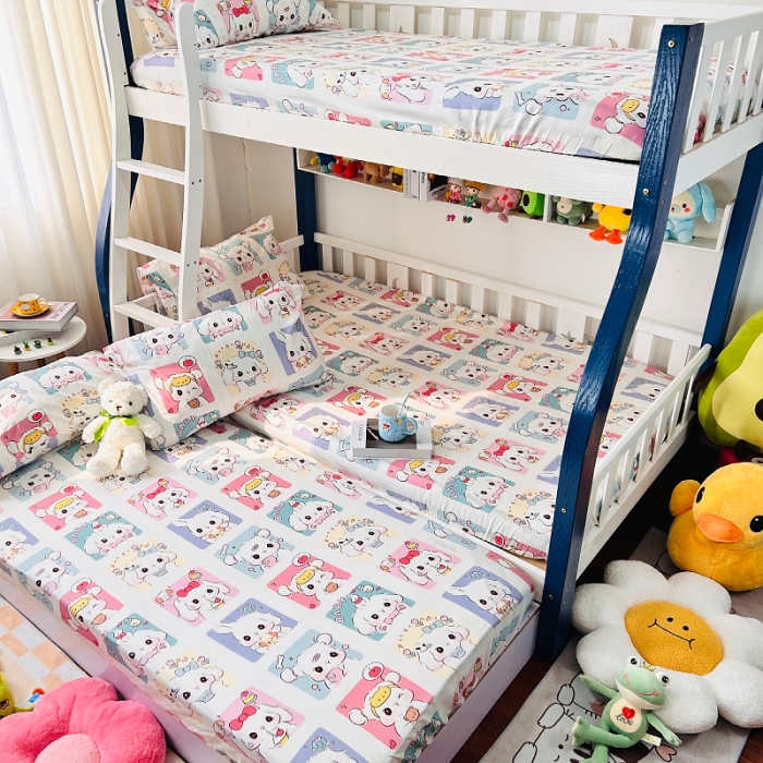 91家纺网 家纺一手货源 找家纺 小虾米 2023新款卡通系列全棉床笠（可定制） 连连看