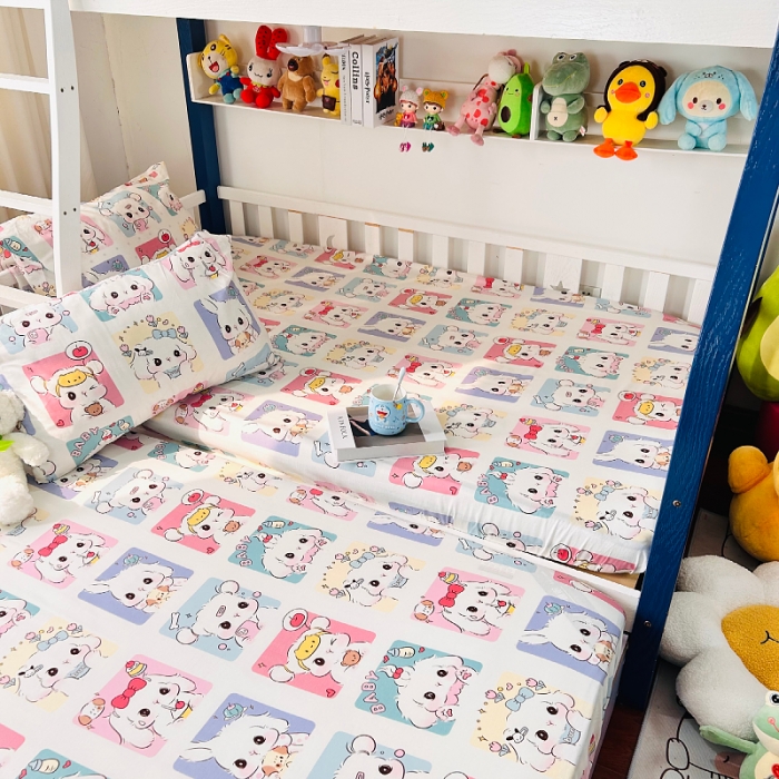 91家纺网 家纺一手货源 找家纺 小虾米 2023新款卡通系列全棉床笠（可定制） 连连看