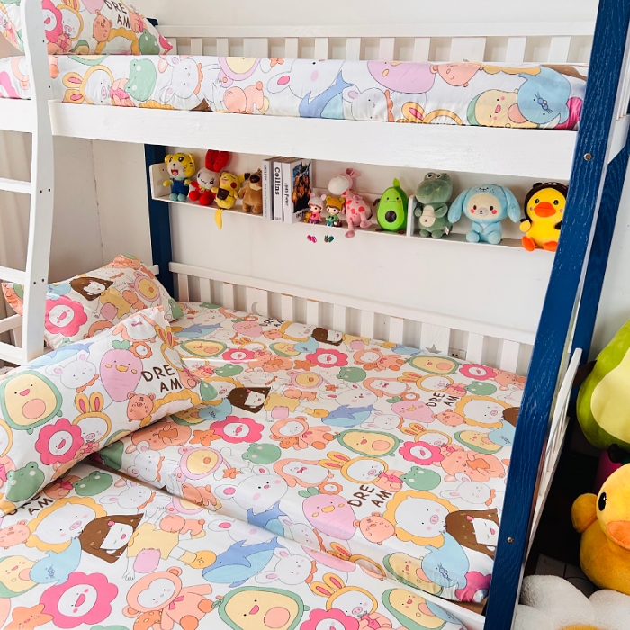 91家纺网 家纺一手货源 找家纺 小虾米 2023新款卡通系列全棉床笠（可定制） 萝卜女孩