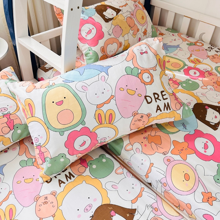 91家纺网 家纺一手货源 找家纺 小虾米 2023新款卡通系列全棉床笠（可定制） 萝卜女孩