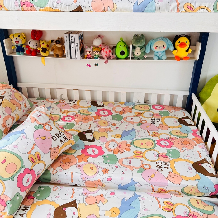 91家纺网 家纺一手货源 找家纺 小虾米 2023新款卡通系列全棉床笠（可定制） 萝卜女孩