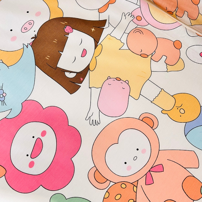 91家纺网 家纺一手货源 找家纺 小虾米 2023新款卡通系列全棉床笠（可定制） 萝卜女孩